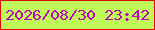 文字の大きさ：4、枠の色：e1080a、背景の色：bff75a、文字の色：ba0ab7 無料ブログパーツのブログ時計