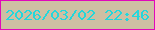 文字の大きさ：4、枠の色：e108ba、背景の色：cebfa3、文字の色：23d7dc 無料ブログパーツのブログ時計