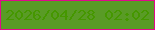 文字の大きさ：3、枠の色：e1098b、背景の色：599b26、文字の色：459700 無料ブログパーツのブログ時計