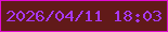 文字の大きさ：5、枠の色：e10cd3、背景の色：611a19、文字の色：a838f5 無料ブログパーツのブログ時計