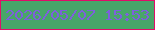 文字の大きさ：5、枠の色：e10d69、背景の色：48a669、文字の色：7d5fdd 無料ブログパーツのブログ時計