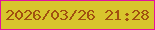 文字の大きさ：3、枠の色：e112a0、背景の色：d8c52d、文字の色：a15110 無料ブログパーツのブログ時計