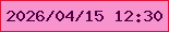 文字の大きさ：2、枠の色：e11339、背景の色：f894cd、文字の色：4d0043 無料ブログパーツのブログ時計