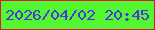 文字の大きさ：1、枠の色：e11433、背景の色：53f731、文字の色：4d37db 無料ブログパーツのブログ時計