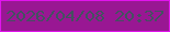 文字の大きさ：5、枠の色：e114ee、背景の色：991793、文字の色：435160 無料ブログパーツのブログ時計