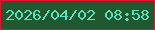 文字の大きさ：4、枠の色：e1172d、背景の色：205830、文字の色：5ce1b9 無料ブログパーツのブログ時計