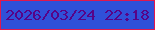文字の大きさ：2、枠の色：e1174e、背景の色：3050d8、文字の色：570387 無料ブログパーツのブログ時計