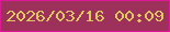 文字の大きさ：5、枠の色：e1179a、背景の色：9d315b、文字の色：dcca5e 無料ブログパーツのブログ時計