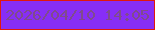 文字の大きさ：2、枠の色：e1180c、背景の色：872ef5、文字の色：804a8d 無料ブログパーツのブログ時計