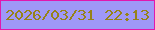 文字の大きさ：2、枠の色：e118ae、背景の色：9f98f7、文字の色：968219 無料ブログパーツのブログ時計