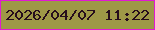 文字の大きさ：5、枠の色：e119d3、背景の色：9e9847、文字の色：260d1c 無料ブログパーツのブログ時計