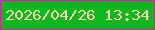 文字の大きさ：2、枠の色：e11ba9、背景の色：0cb61e、文字の色：f9d5b8 無料ブログパーツのブログ時計