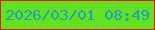文字の大きさ：5、枠の色：e11c02、背景の色：63e022、文字の色：1ca4b1 無料ブログパーツのブログ時計