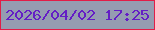 文字の大きさ：5、枠の色：e11d48、背景の色：959cb1、文字の色：641ec5 無料ブログパーツのブログ時計