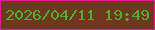 文字の大きさ：4、枠の色：e11d90、背景の色：6d381e、文字の色：4bb12e 無料ブログパーツのブログ時計