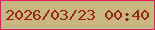 文字の大きさ：1、枠の色：e11e65、背景の色：c9b683、文字の色：972318 無料ブログパーツのブログ時計