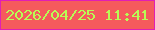 文字の大きさ：2、枠の色：e11eb5、背景の色：f55a5d、文字の色：b8fc55 無料ブログパーツのブログ時計