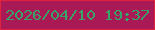 文字の大きさ：1、枠の色：e1223d、背景の色：a91956、文字の色：38a367 無料ブログパーツのブログ時計