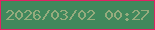 文字の大きさ：4、枠の色：e12264、背景の色：41885c、文字の色：95ab7d 無料ブログパーツのブログ時計