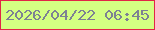 文字の大きさ：1、枠の色：e12547、背景の色：d4ff82、文字の色：7d8193 無料ブログパーツのブログ時計