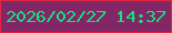 文字の大きさ：5、枠の色：e12641、背景の色：822766、文字の色：0fe681 無料ブログパーツのブログ時計