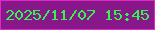 文字の大きさ：1、枠の色：e127c5、背景の色：881789、文字の色：32f54e 無料ブログパーツのブログ時計