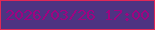 文字の大きさ：5、枠の色：e12856、背景の色：4e3382、文字の色：9f0381 無料ブログパーツのブログ時計