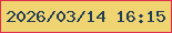 文字の大きさ：3、枠の色：e12d4d、背景の色：f0d471、文字の色：233e53 無料ブログパーツのブログ時計