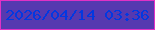 文字の大きさ：4、枠の色：e131c6、背景の色：5639b0、文字の色：0238e1 無料ブログパーツのブログ時計