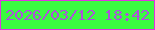 文字の大きさ：3、枠の色：e132e1、背景の色：3bfb40、文字の色：ae51dc 無料ブログパーツのブログ時計