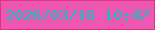 文字の大きさ：2、枠の色：e13379、背景の色：ee57b2、文字の色：0cc4ba 無料ブログパーツのブログ時計