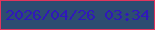 文字の大きさ：4、枠の色：e1355d、背景の色：2d4c71、文字の色：3018ba 無料ブログパーツのブログ時計