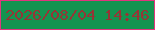 文字の大きさ：2、枠の色：e1357e、背景の色：149450、文字の色：963536 無料ブログパーツのブログ時計