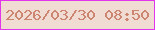 文字の大きさ：3、枠の色：e136eb、背景の色：f0dcd3、文字の色：cb8571 無料ブログパーツのブログ時計