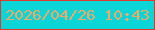 文字の大きさ：2、枠の色：e13827、背景の色：0cd5d8、文字の色：f5a764 無料ブログパーツのブログ時計