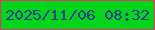 文字の大きさ：4、枠の色：e1386b、背景の色：02d51a、文字の色：0e3e8e 無料ブログパーツのブログ時計