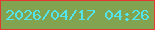 文字の大きさ：3、枠の色：e13a32、背景の色：82a350、文字の色：53e5ed 無料ブログパーツのブログ時計