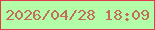 文字の大きさ：3、枠の色：e13b4d、背景の色：b3fda9、文字の色：c26c5e 無料ブログパーツのブログ時計