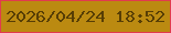 文字の大きさ：5、枠の色：e13b4e、背景の色：bb8a11、文字の色：573e05 無料ブログパーツのブログ時計