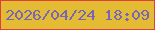 文字の大きさ：2、枠の色：e13c3e、背景の色：e3bc34、文字の色：7765b7 無料ブログパーツのブログ時計