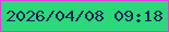 文字の大きさ：3、枠の色：e13ce0、背景の色：2cd97a、文字の色：142356 無料ブログパーツのブログ時計