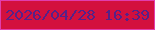 文字の大きさ：4、枠の色：e13dad、背景の色：d3103e、文字の色：562188 無料ブログパーツのブログ時計