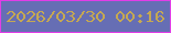 文字の大きさ：4、枠の色：e13de7、背景の色：666eb4、文字の色：c5a852 無料ブログパーツのブログ時計