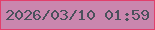文字の大きさ：4、枠の色：e13f6c、背景の色：ca86ae、文字の色：4b515c 無料ブログパーツのブログ時計