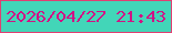 文字の大きさ：5、枠の色：e13f72、背景の色：42d6b8、文字の色：d21185 無料ブログパーツのブログ時計