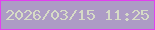 文字の大きさ：4、枠の色：e141ee、背景の色：ad9cc5、文字の色：d6dbc6 無料ブログパーツのブログ時計
