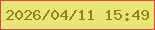 文字の大きさ：5、枠の色：e14451、背景の色：e8e775、文字の色：918315 無料ブログパーツのブログ時計