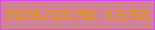 文字の大きさ：5、枠の色：e146f4、背景の色：d18394、文字の色：e59700 無料ブログパーツのブログ時計