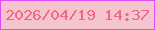 文字の大きさ：5、枠の色：e149f9、背景の色：f4c5ce、文字の色：f26687 無料ブログパーツのブログ時計