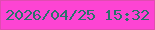 文字の大きさ：4、枠の色：e14bb1、背景の色：fd44d3、文字の色：2b726b 無料ブログパーツのブログ時計